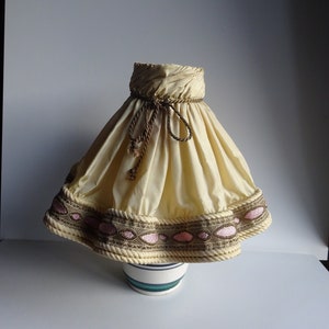 Antique French lampshade  lace details clip on 1950