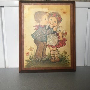 Eva Harta Hummel plaque boy and girl lovely print 1960s