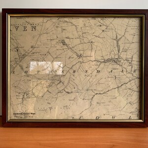 Grote poster Engelse Lothersdale-kaart uit 1848
