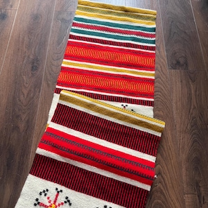 Norway wool hand woven  tapestry hanging table runner 1960