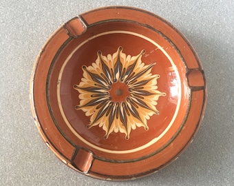 Sweden ceramic ashtray hand painted