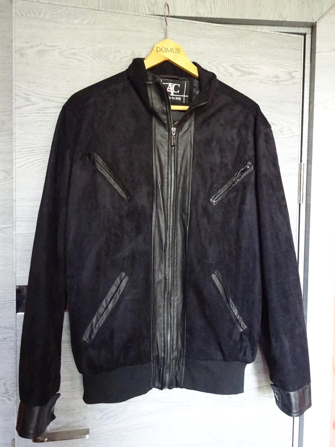Italian XL Black Bomber Jacket - Etsy