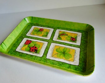 Italian Monza R2S tray colorful ladybug leaf design retro kitchen 1980