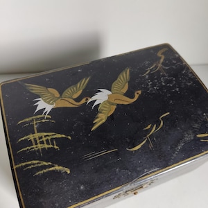 Vintage Japan musical box chest with a mirror 1950