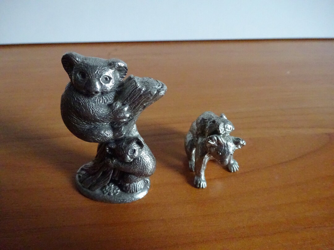 Australian Koala Bears Pewter Elegant Small Paper Weight Totem Crew