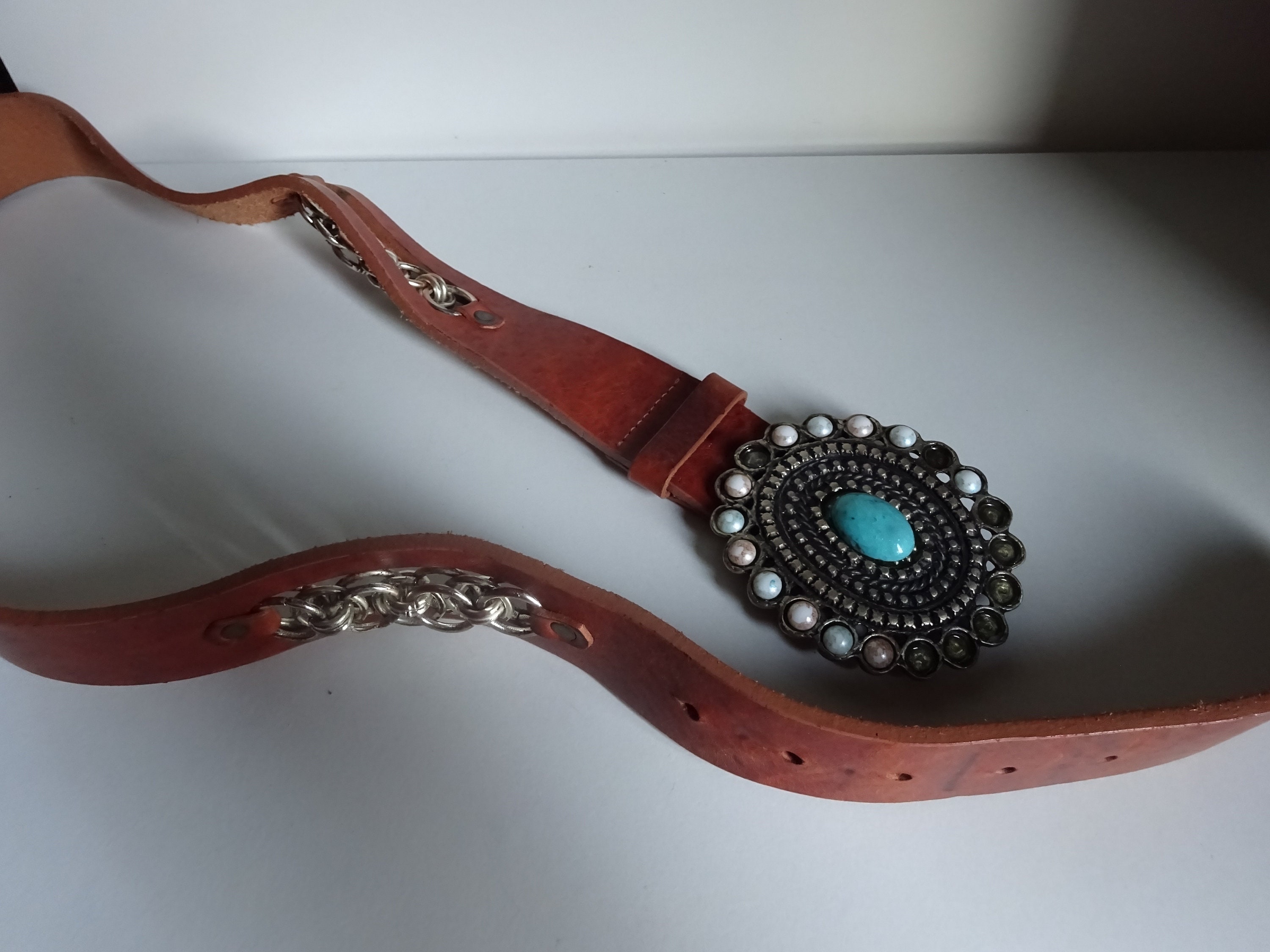 USA Leather Tooled Belt 999 Boho - Etsy display picture 2