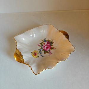 English Shelley Bone China tray dish  floral motive 1960