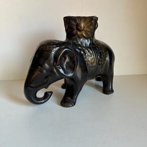 Antique ceramic elephant planter pot statue