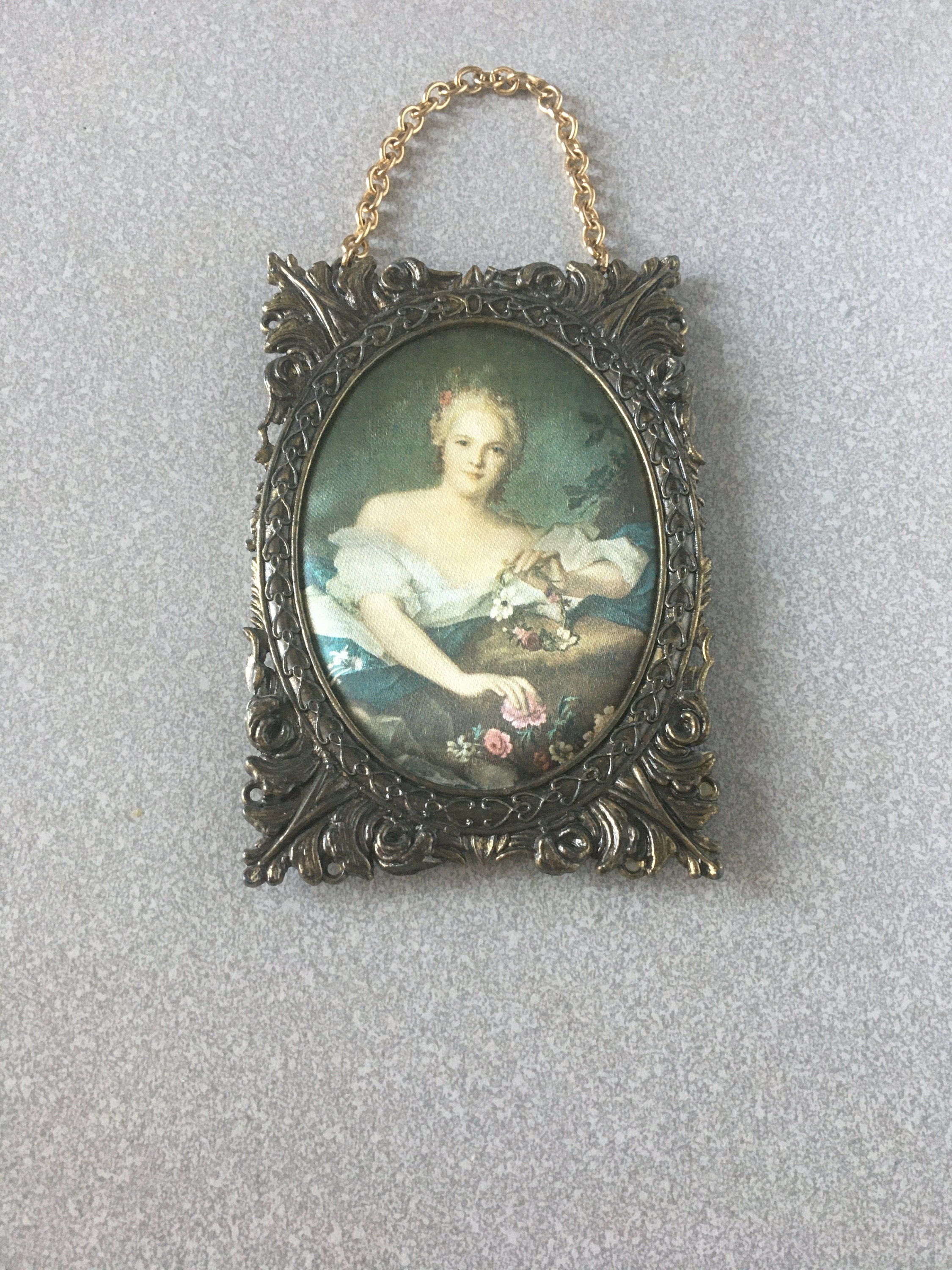 1820-30年代 西洋アンティーク 肖像ミニアチュール 金属板 手描き 古画 1820-30年代 西洋アンティーク 肖像ミニアチュール 金属板 手描き 古画
