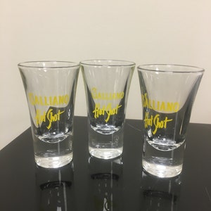 Galliano Italian 3 hot shot liqueur glasses  1990s