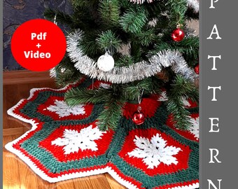 Tannenbaum-Rock Häkelanleitung: Vintage Holiday Decor PDF + Video Tutorial