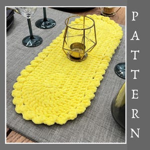 Crochet Oval Plush Easter Table Runner Pattern (PDF + Video) | Easy Crochet Doily Table Decor, Coaster Style