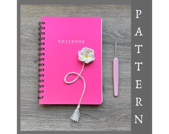Boho Crochet Flower Bookmark Pattern PDF - Easy Tutorial with Video Guide, Tassel Applique for Book Lovers