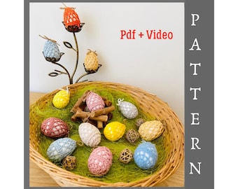 Crochet Easter Egg Cover Pattern: Handmade Lace Decoration (PDF Pattern + Video) Beginner Friendly Cozy Decoration, Spring Home Decor