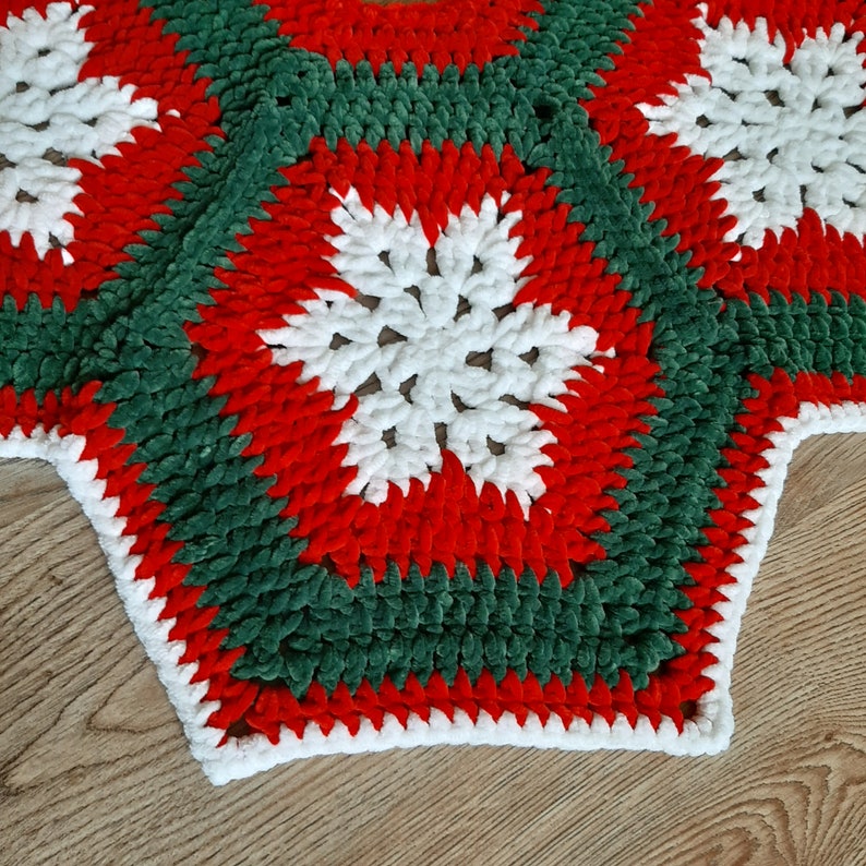 Christmas Tree Skirt Crochet Pattern Christmas Vintage Colors Etsy