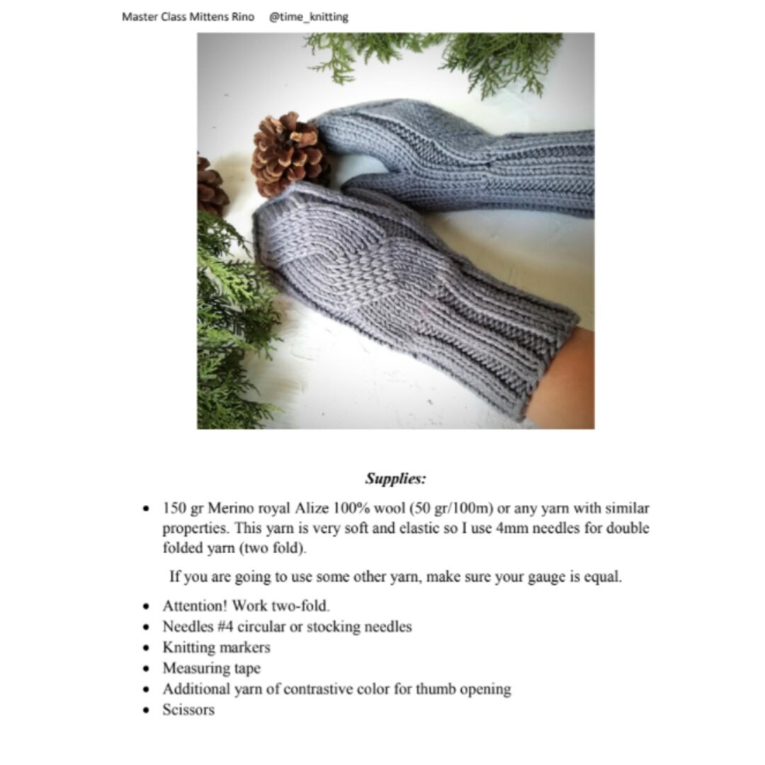 Mitten Knitting Pattern for Woman Braided Cable Mittens - Etsy