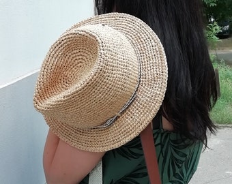 Cowgirl hat crochet pattern Safari hat Cowboy hat pattern Personalized Sun hat Western hat  Summer hat pattern Raffia hat  Fedora hat