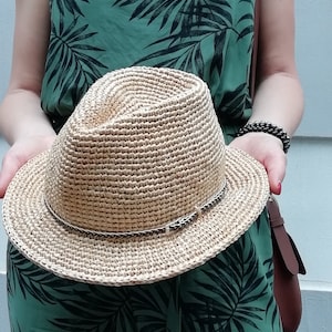 Cowgirl hat crochet pattern Safari hat Cowboy hat pattern Personalized Sun hat Western hat  Summer hat pattern Raffia hat  Fedora hat