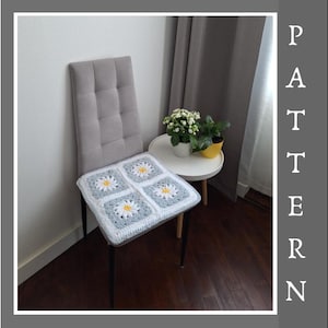 Patrón de manta de crochet con un toque acogedor: ¡haz una manta completa o una bonita funda de asiento con solo 4 cuadrados! Ideal para principiantes y relajante.