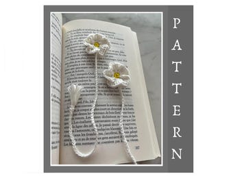 Crochet Flower Bookmark Pattern: Boho Tassel Book Accessory (PDF Video Tutorial) N1