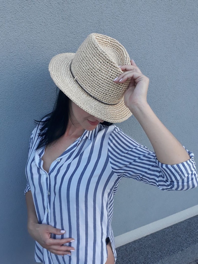 Cowgirl hat crochet pattern Safari hat Cowboy hat pattern Personalized Sun hat Western hat  Summer hat pattern Raffia hat  Fedora hat