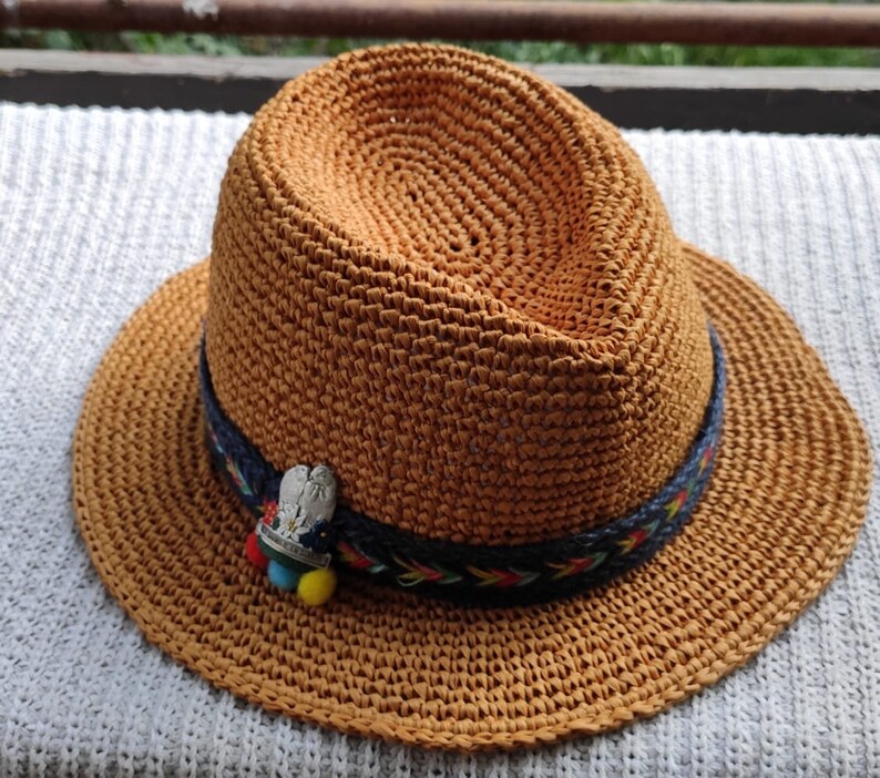 Cowgirl hat crochet pattern Safari hat Cowboy hat pattern Personalized Sun hat Western hat  Summer hat pattern Raffia hat  Fedora hat
