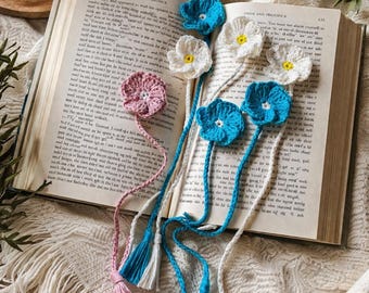 Boho Crochet Flower Bookmark Pattern with Tassel - Сrochet applique patterns, Easy PDF Tutorial & Video Guide for Book Lovers
