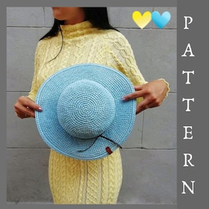 Crochet hat pattern Sun hat pattern Women crochet hat pattern Summer hat pattern Panama hat women Raffia crochet hat Crochet cloche hat