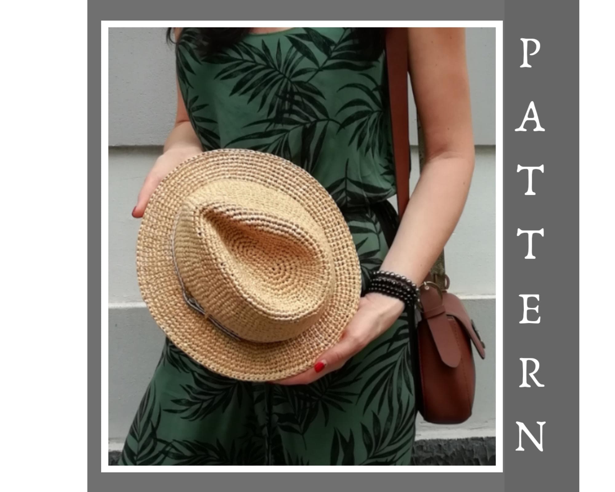 30 Cowboy Hat Crochet Patterns for Western-Inspired Hats, Miniatures, and Giftable Makes 15 Raffia Cowboy Sun Hat Pattern