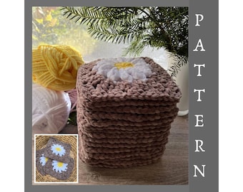 Daisy Granny Square Crochet Pattern: Plush Boho Blanket (PDF + Video)