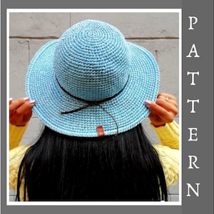 Crochet hat pattern Sun hat pattern Women crochet hat pattern Summer hat pattern Panama hat women Raffia crochet hat Crochet cloche hat