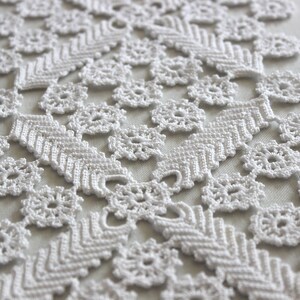 White crochet set table runner and four doilies image 4