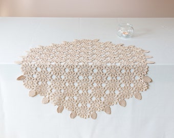 Beige hexagonal doily