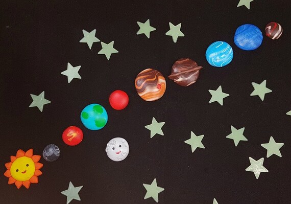 Planètes Du Système Solaire Aimants Pluton Lune Et Soleil Frigo Aimants De Planètes Jeu Montessori Waldorf Jouet éducatif Lespace Dkhkglx