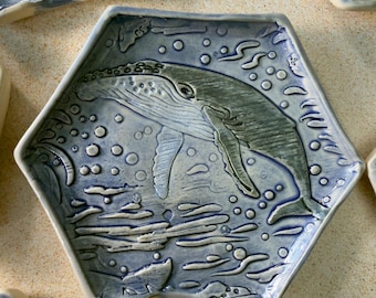 Handmade Humpback Whale Spoon Rest: Coastal Kitchen Pottery