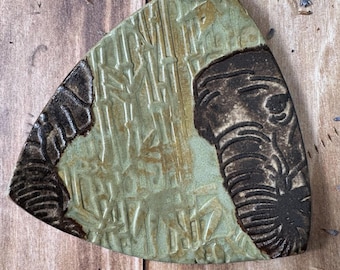 Elephant Spoon Rest – Handcrafted Ceramic | Triangle Shape | Wild Souls Collection