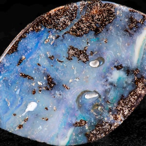 Australian Boulder Opal Pendant: Natural Gemstone, 925 Silver (33mm x 21mm. 32.10cts)