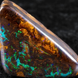 Boulder Opal 29mm x 16mm 32.28cts Australian Boulder Opal Pendant, Natural Opal Pendant, 925 Silver Pendant, Opal Jewelry. gift for him