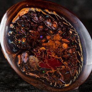 Australian Boulder Opal Pendant: 925 Silver, Natural Gemstone (37mm x 29mm, 99.15cts) Gift