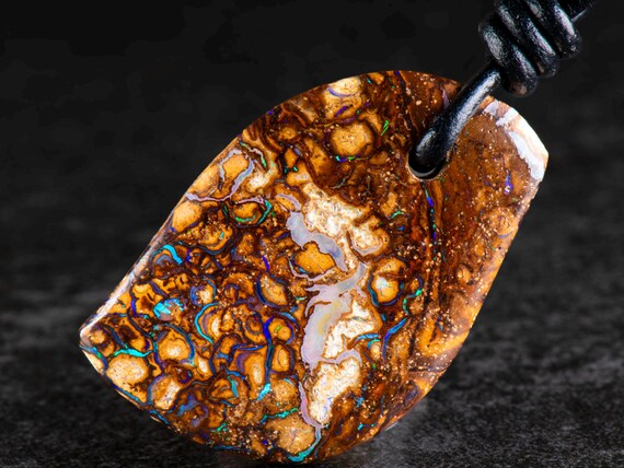 Opal leather necklace discount