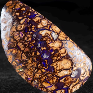 Australian Boulder Opal Pendant: 925 Silver, Natural Gemstone (42mm x 23mm, 69.50cts.)