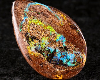 Boulder Opal 30mm x  19mm. 21.00cts. Australian Boulder Opal Pendant, Natural Opal Pendant, 925 Silver Pendant, Opal Jewelry. gift for him
