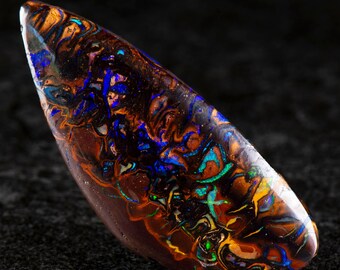 Boulder Opal 32mm x  13mm. 15.60cts Australian Boulder Opal Pendant, Natural Opal Pendant, 925 Silver Pendant, Opal Jewelry. gift for him