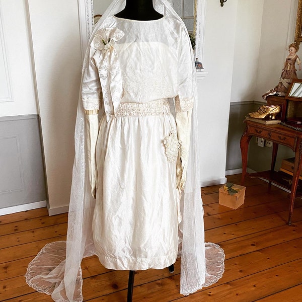 Robe de mariée originale de style Downton Abbey de 1920