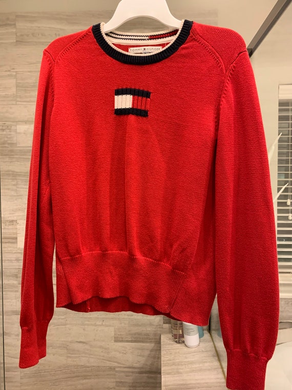 Tommy Hilfiger 100% cotton logo sweater in Red - image 1