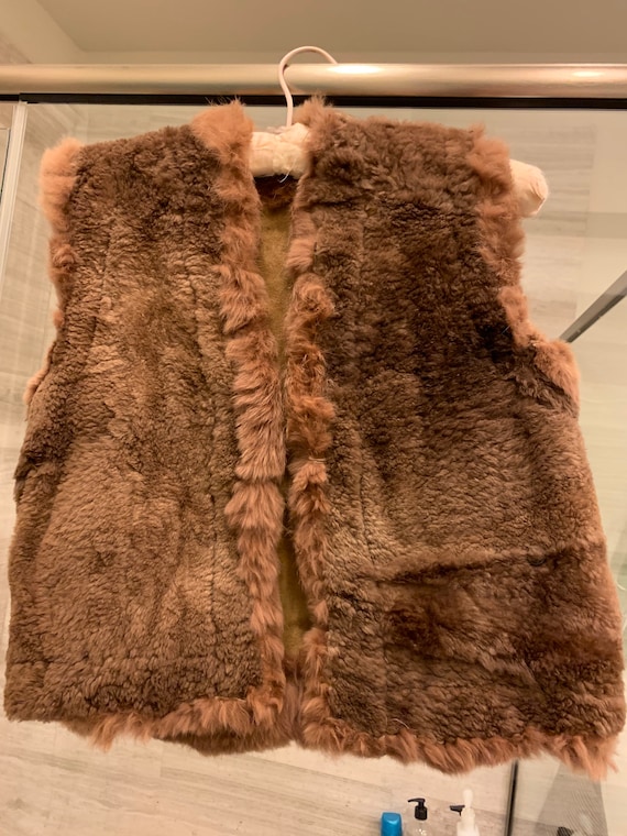 Vintage Fur and suede reversible vest