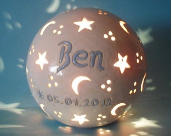 Name lamp personal for baptism birth lamp personalized lamp for baby gift with name ball lamp