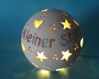 Mini name lamp beautiful memory for star children consolation for mourners star light to remember lantern ceramic ball light ball