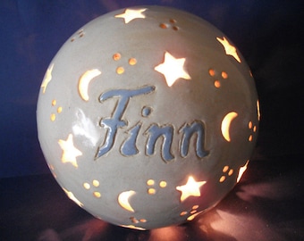 Name lamp for baptism Birthday Birthday Star Child Lamp with name Personalized lamp, with name and dates