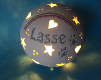 Mini name lamp memorial lamp for dogs cats beautiful memory for dogs four-legged starlight lantern ceramic ball light ball